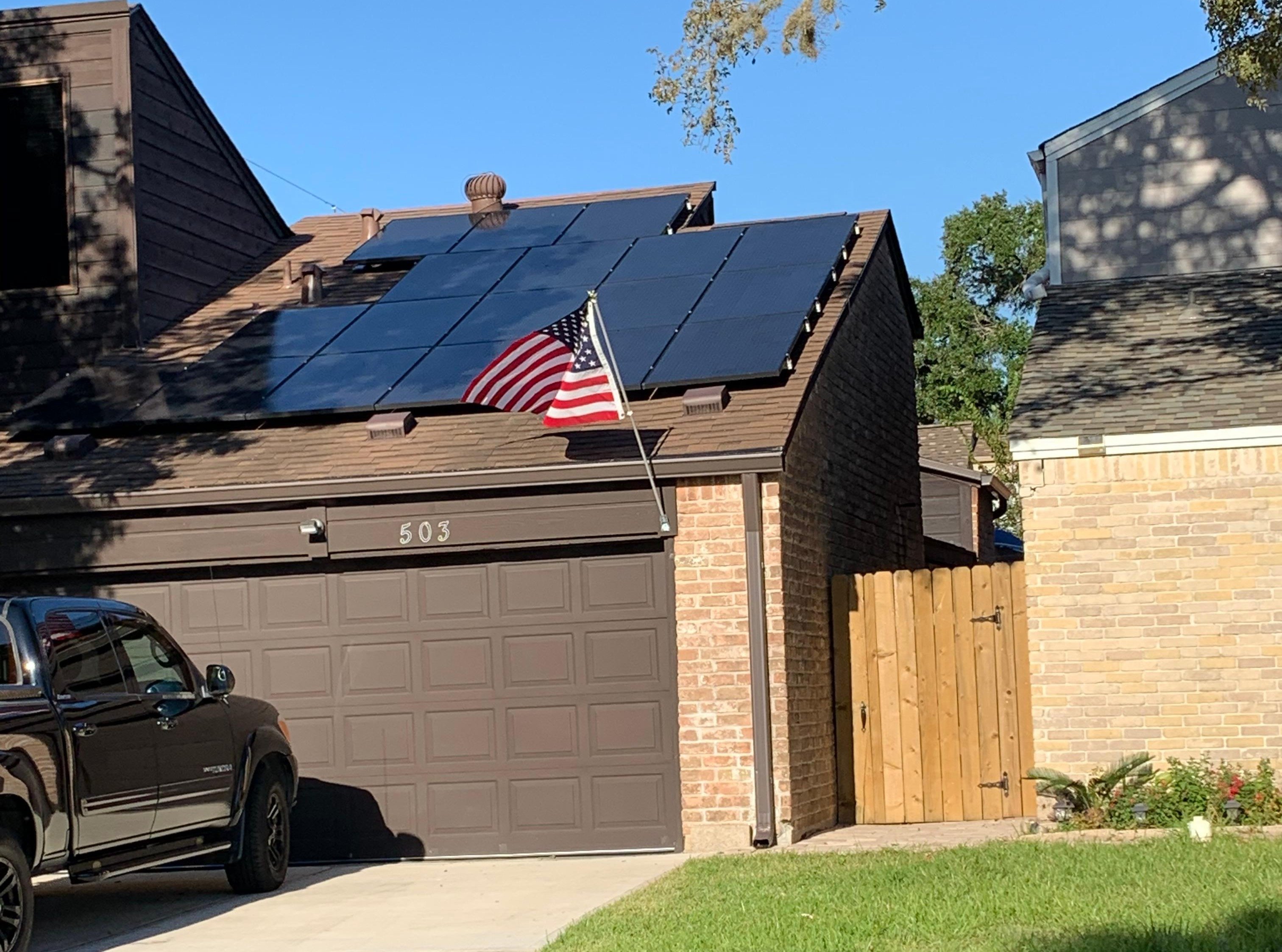 solar panels on roof