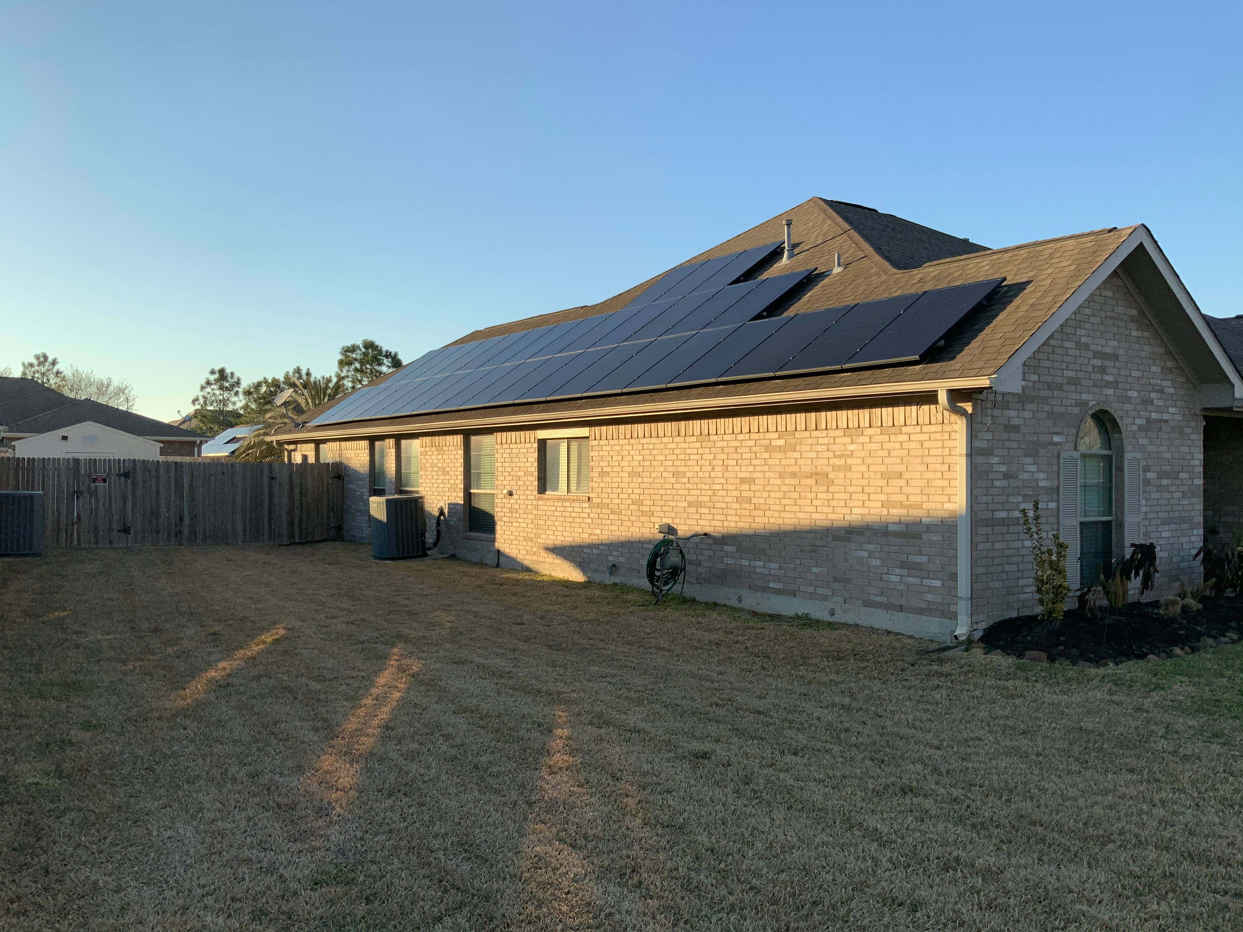 solar panels on roof