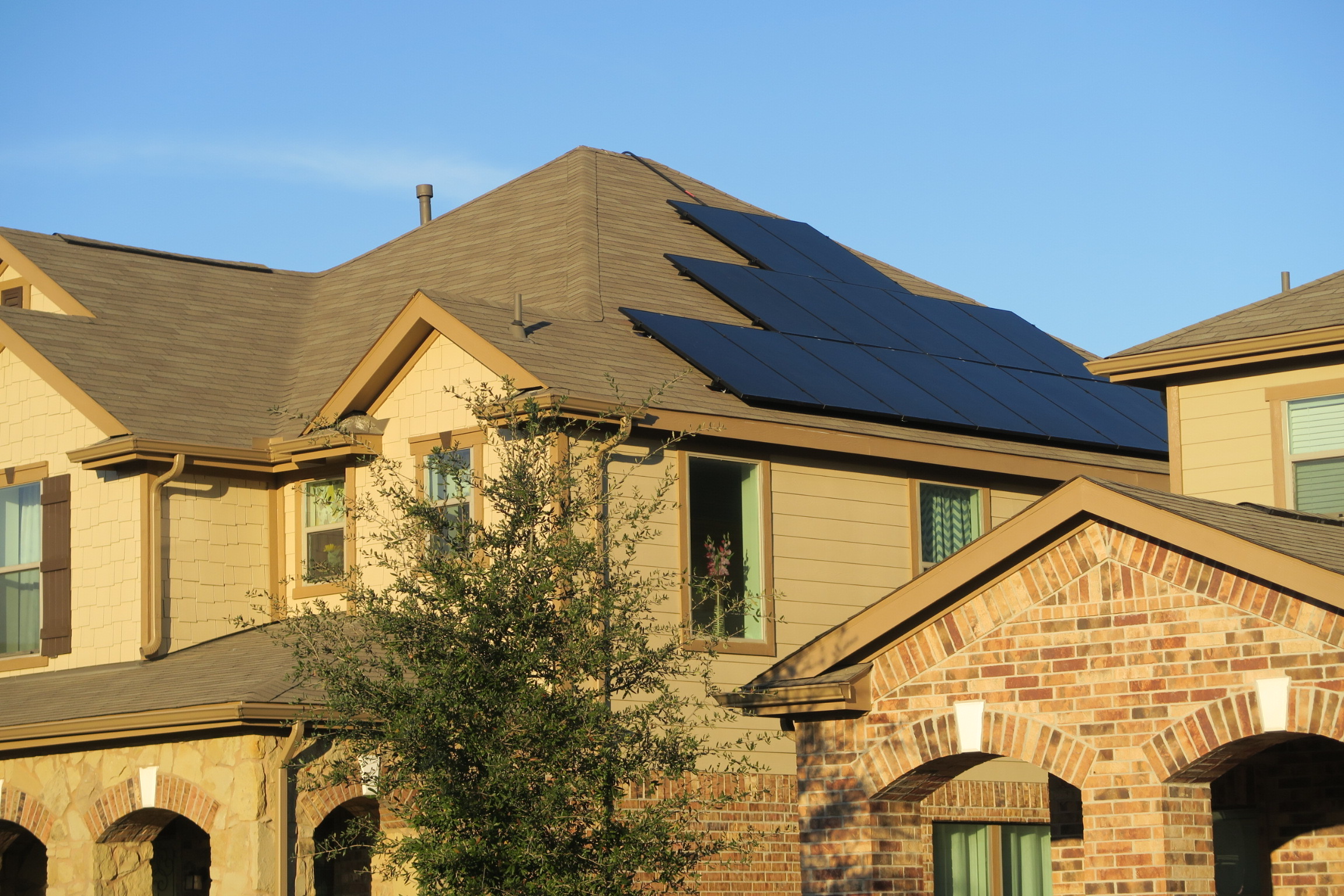 solar panels on roof