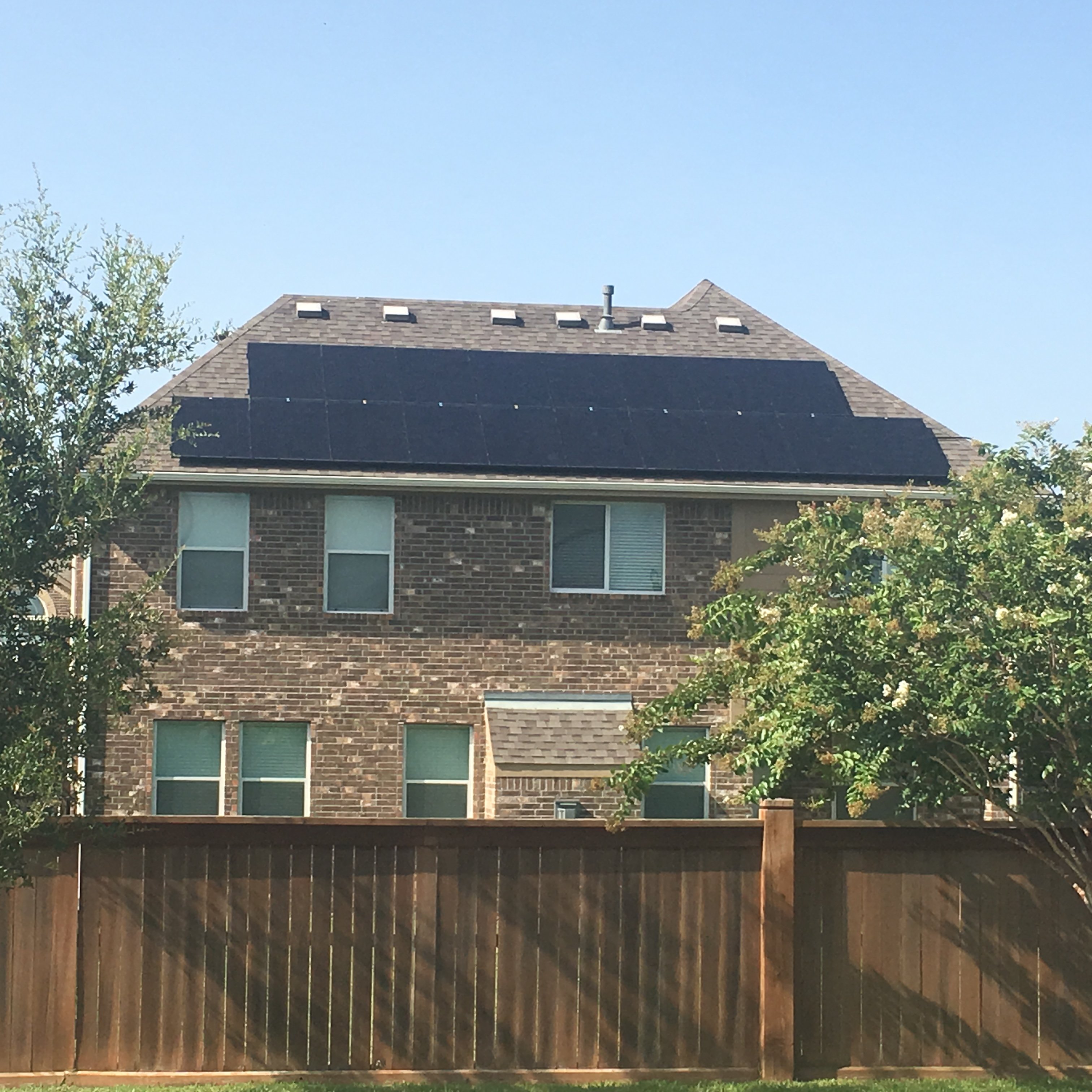 solar panels on roof