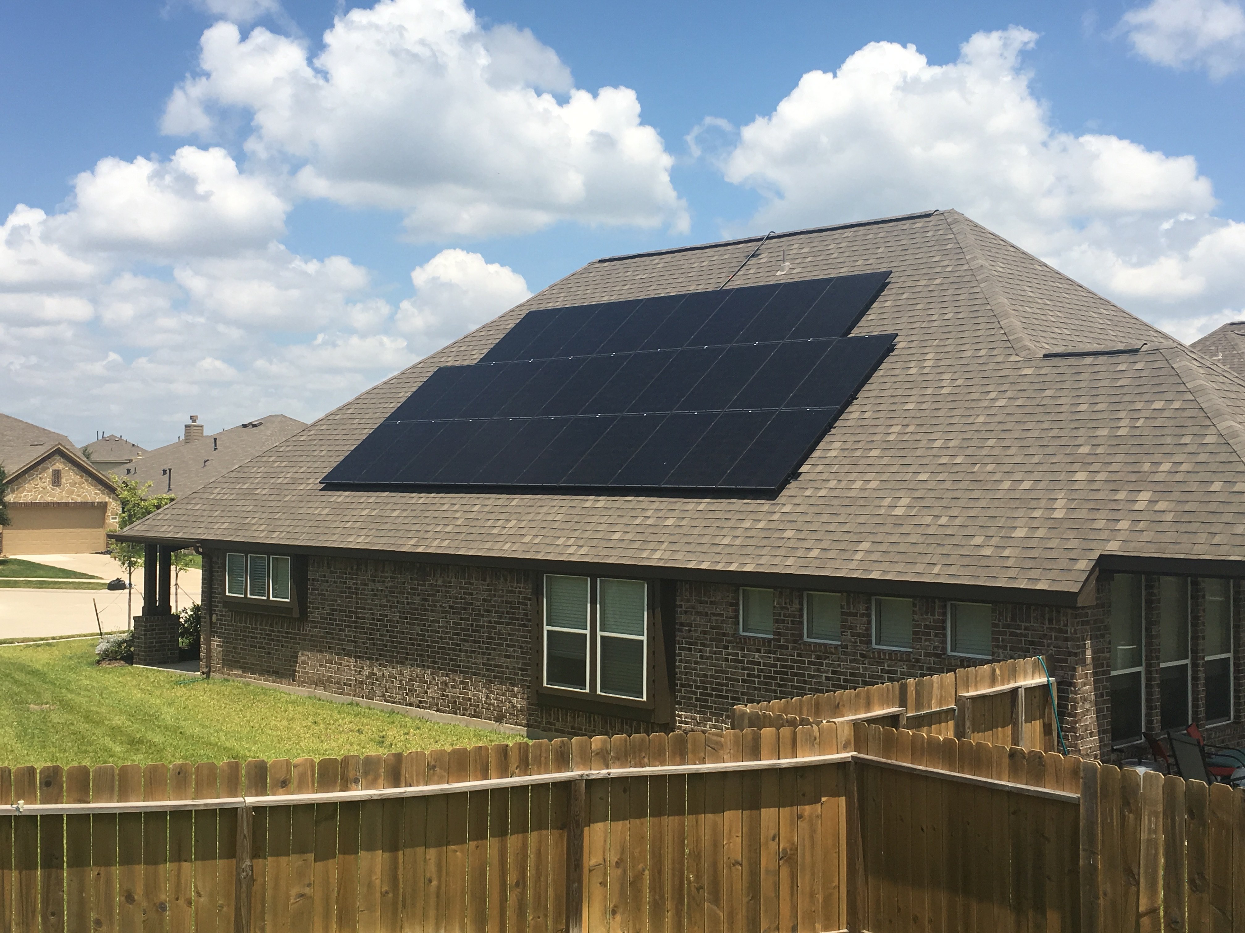 solar panels on roof