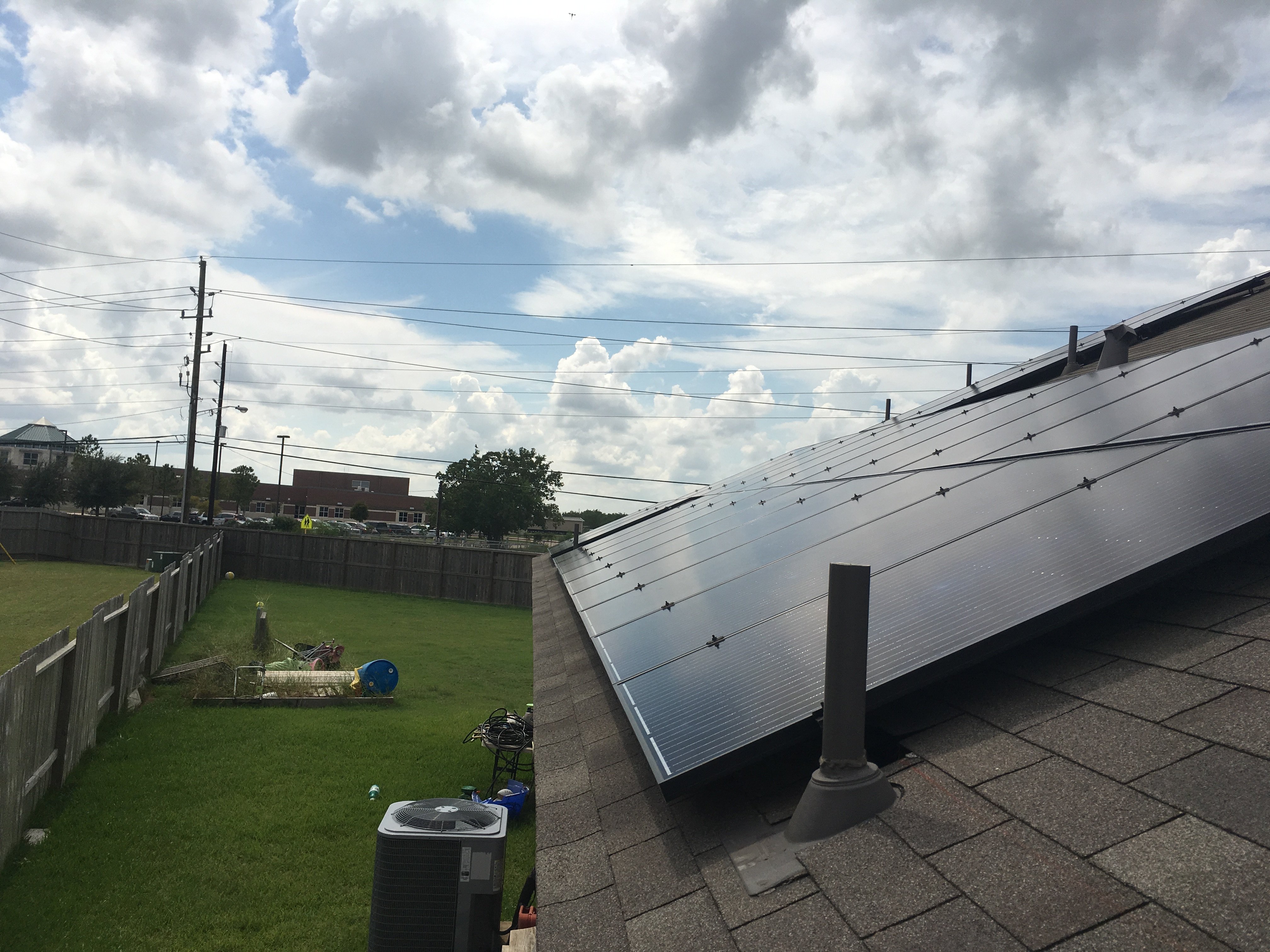 solar panels on roof